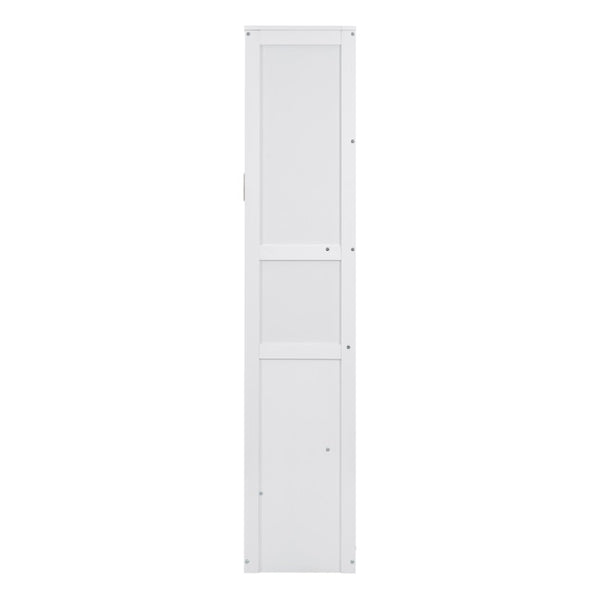 English Elm Queen Murphy Wall Bed with Integrated Shelves for Studio and Guest Room Use White 89.8 L x 67.7 W x 88.5 H LP000693AAK-4
