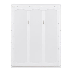 English Elm Queen Murphy Wall Bed with Integrated Shelves for Studio and Guest Room Use White 89.8 L x 67.7 W x 88.5 H LP000693AAK-4