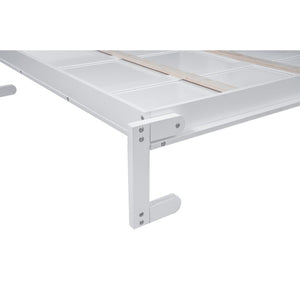 English Elm Queen Murphy Wall Bed with Dual Piston Lift LED Lighting and Five Shelf Storage Towers LP000695AAK-2