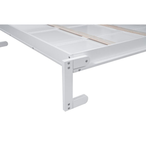 English Elm Queen Murphy Wall Bed with Dual Piston Lift LED Lighting and Five Shelf Storage Towers LP000695AAK-2
