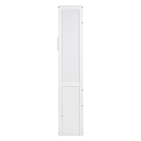 English Elm Full Size Murphy Wall Bed with Integrated Shelving Unit Space Saving MDF Cabinet LP000696AAK-3