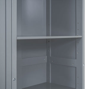 English Elm Queen Murphy Wall Bed with Five Shelf Cabinet MDF Plywood Studio Space Saver Gray LP000697AAE-3