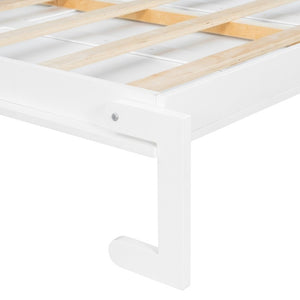 English Elm Queen Murphy Wall Bed with Five Shelf Storage Cabinet in White MDF for Guest Rooms LP000697AAK-3