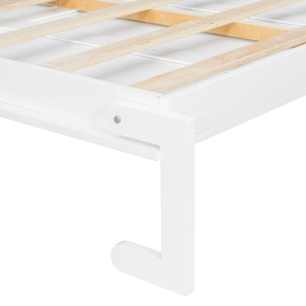 English Elm Queen Murphy Wall Bed with Five Shelf Storage Cabinet in White MDF for Guest Rooms LP000697AAK-3