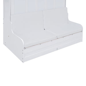 English Elm Queen Eco Solid Platform Bed Minimalist Low Profile Sustainable Frame for Modern Bedroom White Queen MDF+LVL LP000791AAK-4