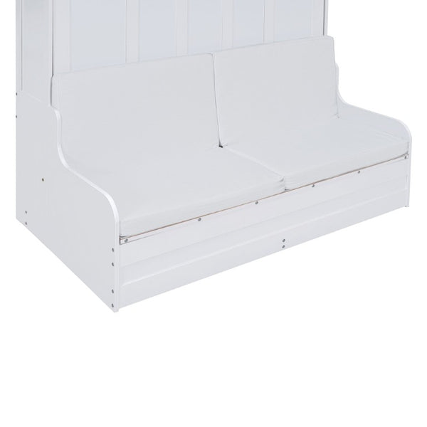 English Elm Queen Eco Solid Platform Bed Minimalist Low Profile Sustainable Frame for Modern Bedroom White Queen MDF+LVL LP000791AAK-4