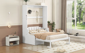 English Elm Queen Eco Solid Platform Bed Minimalist Low Profile Sustainable Frame for Modern Bedroom White Queen MDF+LVL LP000791AAK-4