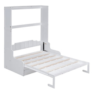 English Elm Queen Eco Solid Platform Bed Minimalist Low Profile Sustainable Frame for Modern Bedroom White Queen MDF+LVL LP000791AAK-4