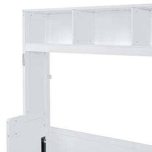 English Elm Full Size Murphy Wall Bed with Integrated Wardrobe and Drawers for Space Saving Bedrooms Full LP000792AAK-4