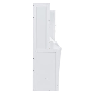 English Elm Queen Murphy Wall Bed with Built-In Wardrobe and Drawers for Space-Saving Rooms White LP000793AAK-4