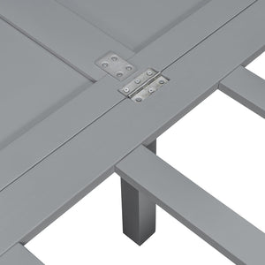 English Elm Twin Loft Bed with Slide Castle Tower Tent Pinewood Kids Playhouse Bedroom Gray LP001661AAE-1