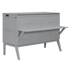 English Elm Twin Loft Bed with Slide Castle Tower Tent Pinewood Kids Playhouse Bedroom Gray LP001661AAE-1