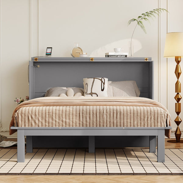 English Elm Twin Loft Bed with Slide Castle Tower Tent Pinewood Kids Playhouse Bedroom Gray LP001661AAE-1