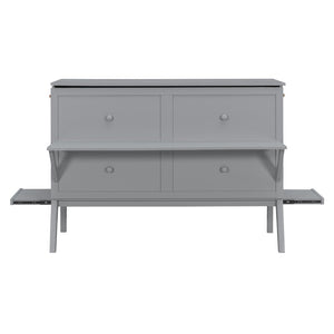 English Elm Twin Loft Bed with Slide Castle Tower Tent Pinewood Kids Playhouse Bedroom Gray LP001661AAE-1