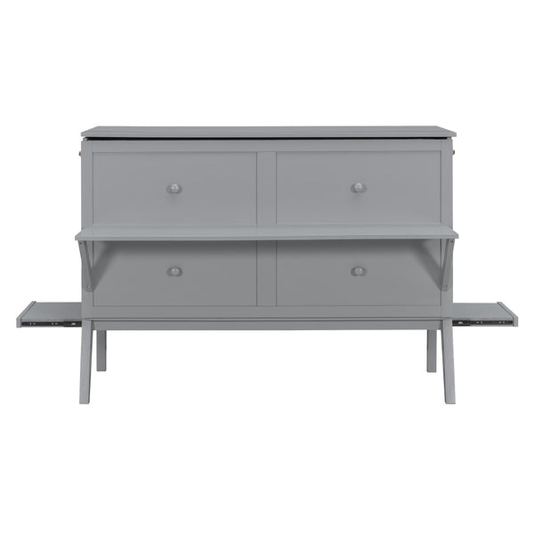 English Elm Twin Loft Bed with Slide Castle Tower Tent Pinewood Kids Playhouse Bedroom Gray LP001661AAE-1