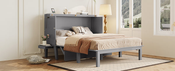 English Elm Twin Loft Bed with Slide Castle Tower Tent Pinewood Kids Playhouse Bedroom Gray LP001661AAE-1