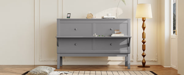 English Elm Twin Loft Bed with Slide Castle Tower Tent Pinewood Kids Playhouse Bedroom Gray LP001661AAE-1