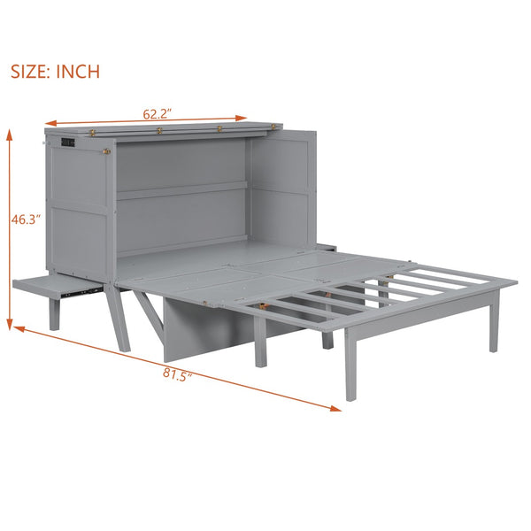 English Elm Twin Loft Bed with Slide Castle Tower Tent Pinewood Kids Playhouse Bedroom Gray LP001661AAE-1