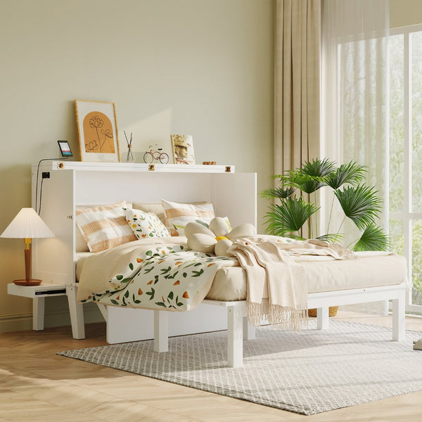 English Elm Twin Loft Bed with Slide Castle Tower Tent Pinewood Kids Playhouse Bedroom White LP001661AAK-1