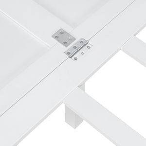 English Elm Twin Loft Bed with Slide Castle Tower Tent Pinewood Kids Playhouse Bedroom White LP001661AAK-1