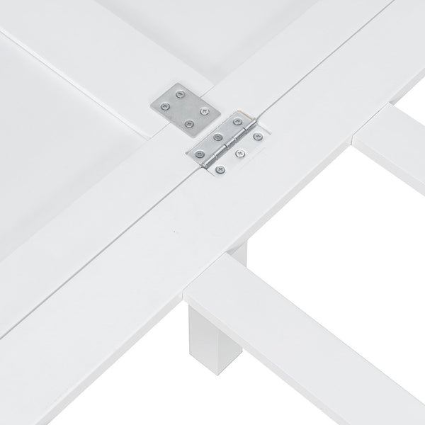 English Elm Twin Loft Bed with Slide Castle Tower Tent Pinewood Kids Playhouse Bedroom White LP001661AAK-1