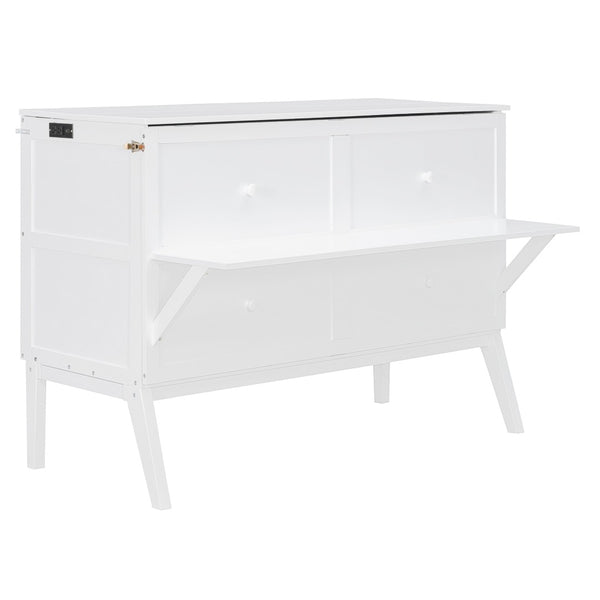 English Elm Twin Loft Bed with Slide Castle Tower Tent Pinewood Kids Playhouse Bedroom White LP001661AAK-1