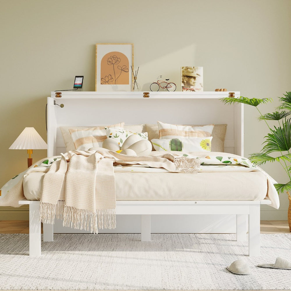 English Elm Twin Loft Bed with Slide Castle Tower Tent Pinewood Kids Playhouse Bedroom White LP001661AAK-1