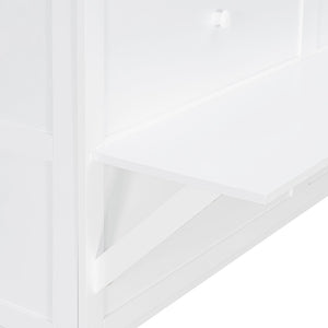 English Elm Twin Loft Bed with Slide Castle Tower Tent Pinewood Kids Playhouse Bedroom White LP001661AAK-1
