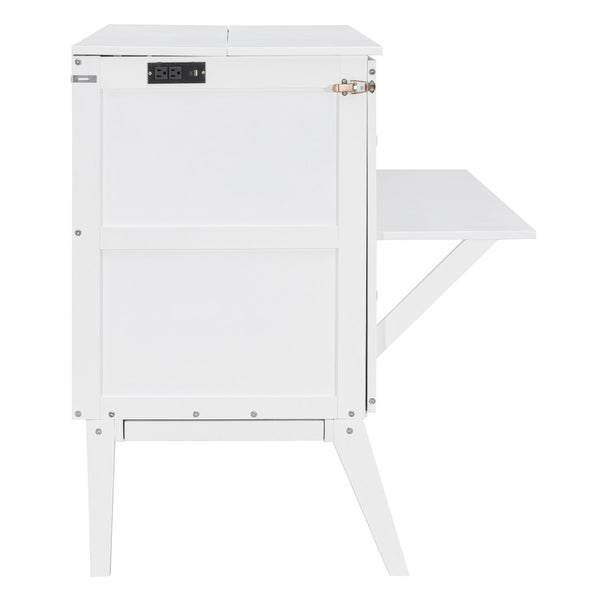 English Elm Twin Loft Bed with Slide Castle Tower Tent Pinewood Kids Playhouse Bedroom White LP001661AAK-1