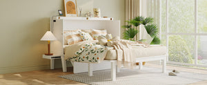 English Elm Twin Loft Bed with Slide Castle Tower Tent Pinewood Kids Playhouse Bedroom White LP001661AAK-1