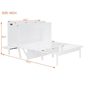 English Elm Twin Loft Bed with Slide Castle Tower Tent Pinewood Kids Playhouse Bedroom White LP001661AAK-1