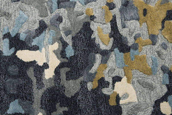 Alora Decor Lapis Hand-Tufted Runner 2'6"X8' — Wool-Viscose Cut & Loop Pile, Hand-Carved Abstract Texture, Durable Elegance LAPLP100233042608