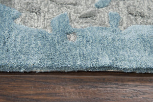 Alora Decor Lapis Hand-Tufted Runner 2'6"X8' — Wool-Viscose Cut & Loop Pile, Hand-Carved Abstract Texture, Durable Elegance LAPLP100233042608
