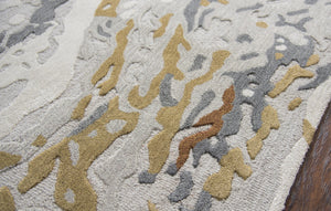 Alora Decor Lapis Gray Hand-Tufted Wool-Viscose Rug With Abstract Painterly Design, Soft Sheen And Durable Texture 10' x 13' LAPLP100333540113
