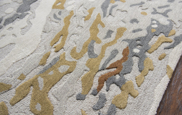 Alora Decor Lapis Gray Hand-Tufted Wool-Viscose Rug With Abstract Painterly Design, Soft Sheen And Durable Texture 10' x 13' LAPLP100333540113