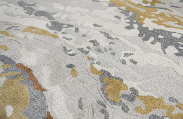 Alora Decor Lapis Gray Hand-Tufted Wool-Viscose Rug With Abstract Painterly Design, Soft Sheen And Durable Texture 10' x 13' LAPLP100333540113
