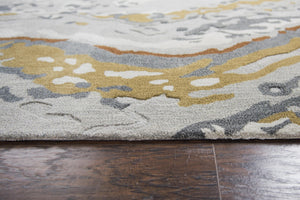 Alora Decor Lapis Gray Hand-Tufted Wool-Viscose Rug With Abstract Painterly Design, Soft Sheen And Durable Texture 10' x 13' LAPLP100333540113