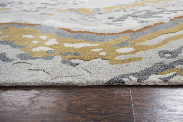 Alora Decor Lapis Gray Hand-Tufted Wool-Viscose Rug With Abstract Painterly Design, Soft Sheen And Durable Texture 10' x 13' LAPLP100333540113