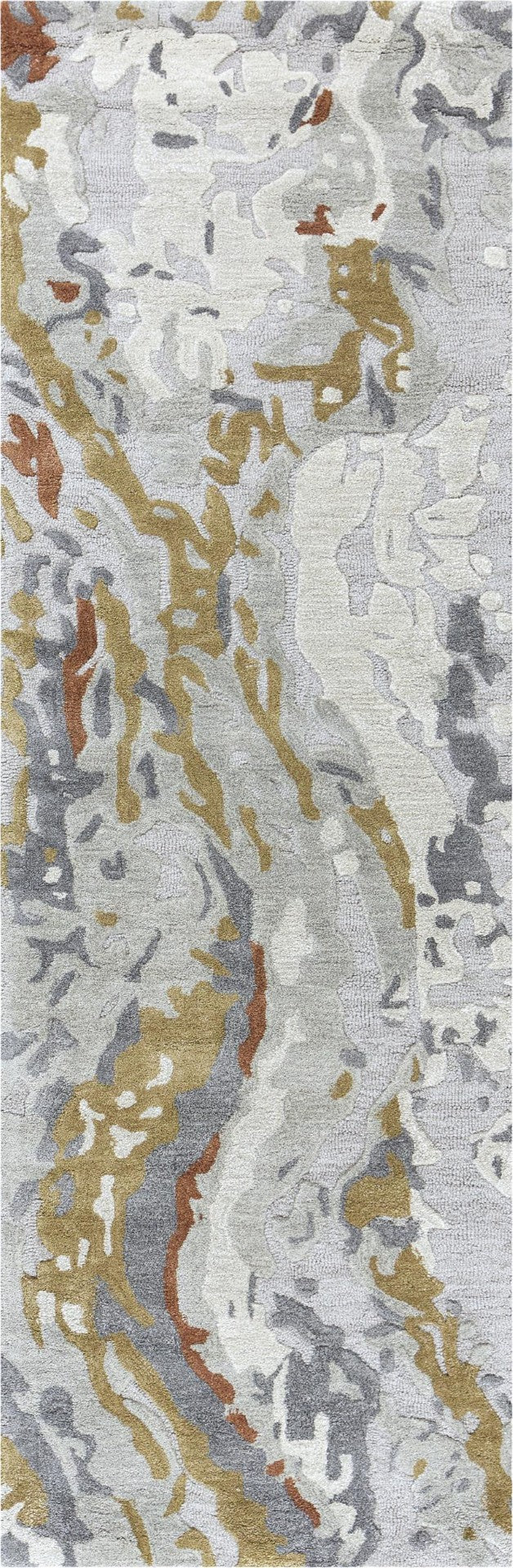 Alora Decor Lapis Hand-Tufted Runner Rug 80% Wool 20% Viscose — Abstract Brown Gray Cream Floor Art For Hallways, Bedrooms, Offices LAPLP100333542608