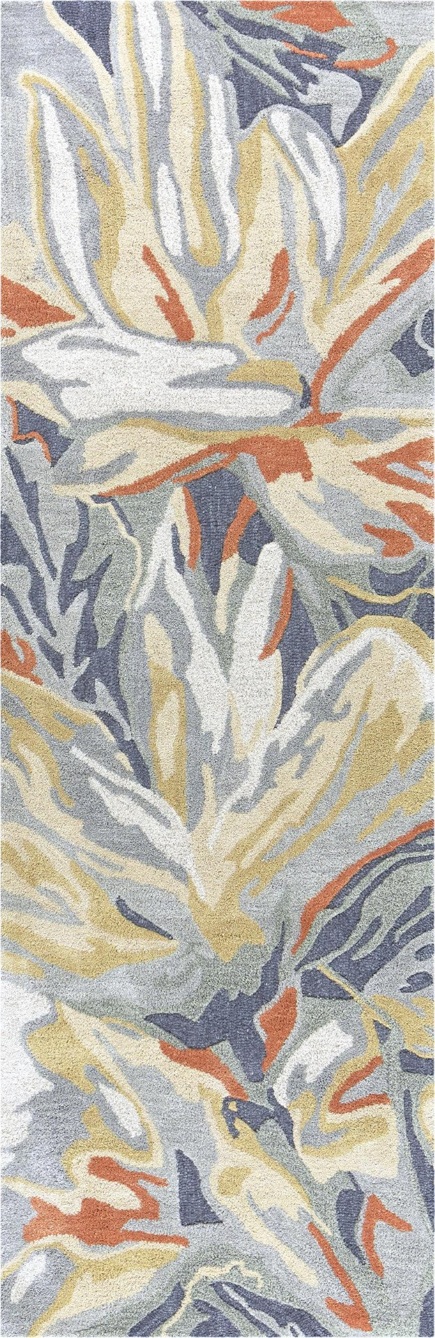 Alora Decor Lapis Hand-Tufted Blue Runner Rug 80% Wool 20% Viscose — Abstract Floral, Carved Texture, Durable Elegance LAPLP100404332608