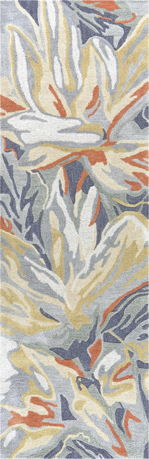 Alora Decor Lapis Hand-Tufted Blue Runner Rug 80% Wool 20% Viscose — Abstract Floral, Carved Texture, Durable Elegance LAPLP100404332608