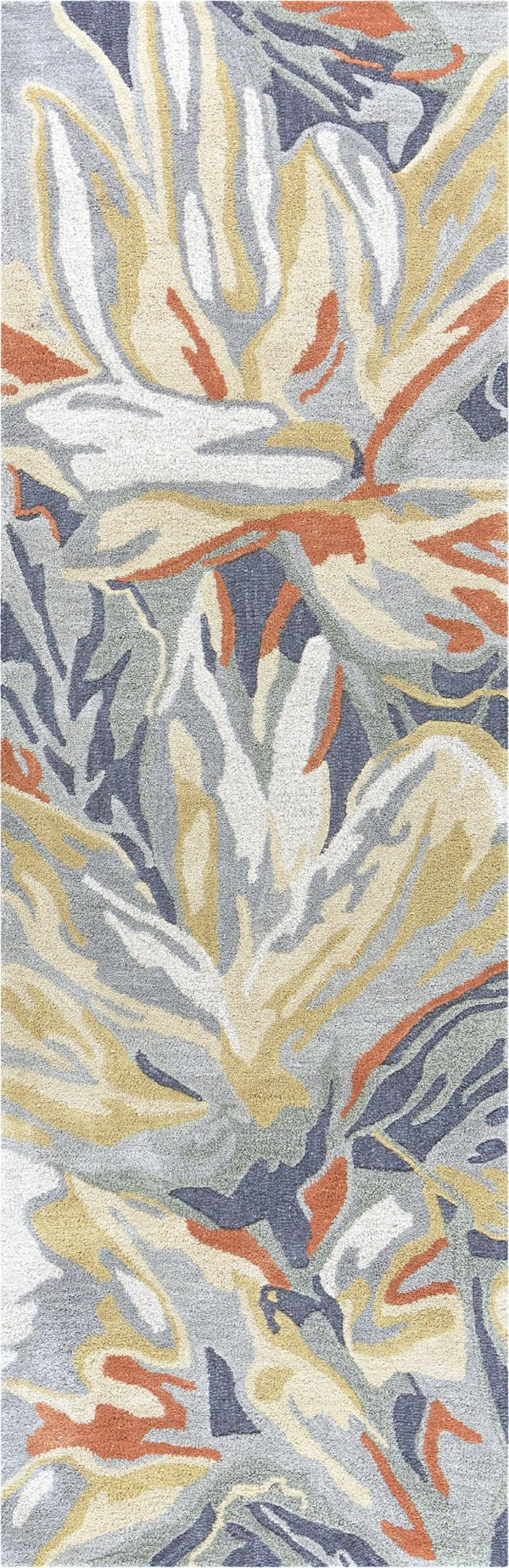 Alora Decor Lapis Hand-Tufted Blue Runner Rug 80% Wool 20% Viscose — Abstract Floral, Carved Texture, Durable Elegance LAPLP100404332608