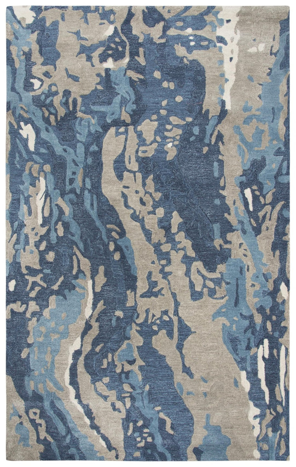Alora Decor Lapis Hand-Tufted Rectangle Rug With Hand-Carved Texture, Lapis Blue Palette, Luxe Wool-Viscose Blend 9' x 12' LAPLP100509DL0912