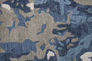 Alora Decor Lapis Hand-Tufted Rectangle Rug With Hand-Carved Texture, Lapis Blue Palette, Luxe Wool-Viscose Blend 9' x 12' LAPLP100509DL0912