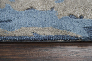 Alora Decor Lapis Hand-Tufted Rectangle Rug With Hand-Carved Texture, Lapis Blue Palette, Luxe Wool-Viscose Blend 9' x 12' LAPLP100509DL0912