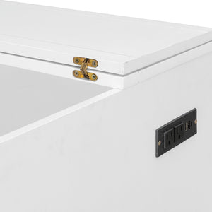 English Elm Queen Murphy Wall Bed with Storage Drawers Usb Ports and Pulley Lift Cabinet White LP100671AAK-2