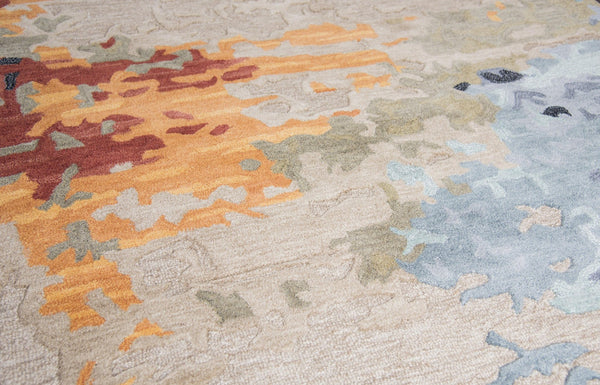 Alora Decor Lapis Hand-Tufted Wool-Viscose Rug With Hand-Carved Texture, Neutral Shimmer For Living Areas 10' x 13' LAPLP1007TNMU0113