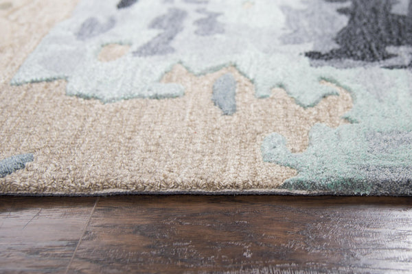 Alora Decor Lapis Hand-Tufted Wool-Viscose Rug With Hand-Carved Texture, Neutral Shimmer For Living Areas 10' x 13' LAPLP1007TNMU0113