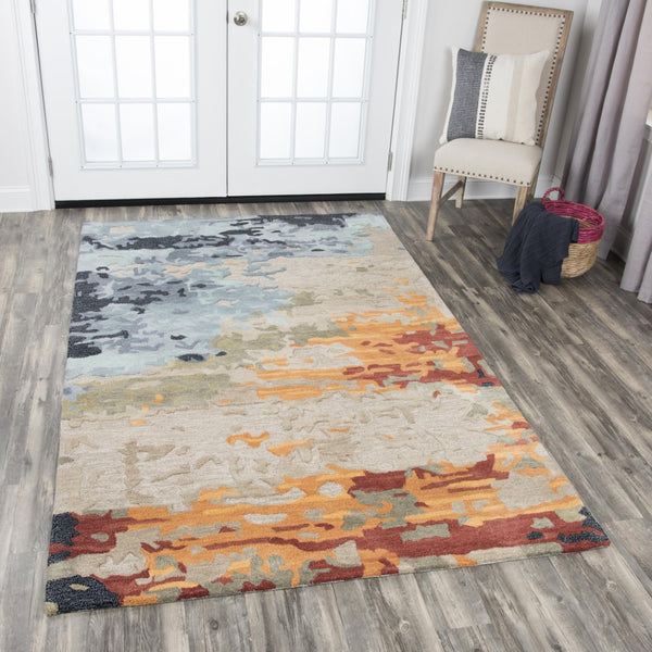 Alora Decor Lapis Hand-Tufted Wool-Viscose Rug With Hand-Carved Texture, Neutral Shimmer For Living Areas 10' x 13' LAPLP1007TNMU0113