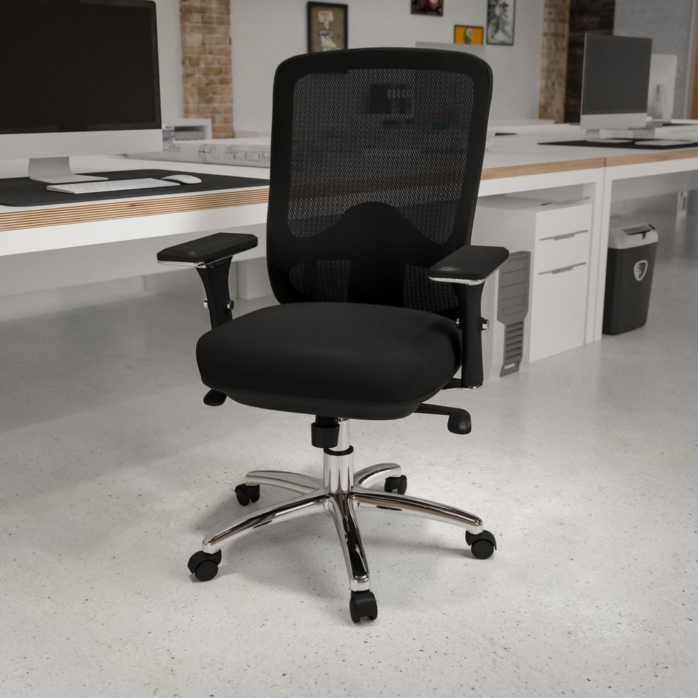 English Elm HERCULES Series Big & Tall 350 lb Rated Ergonomic Mesh Office Chair for 24/7 Comfort & Support LQ-2-BK-GG